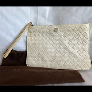Bottega Veneta White Woven Clutch